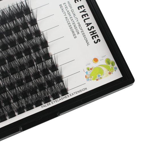 Handmade Natural Long Wide Stem Individual False Eyelashes Thickness0.07mm D Curl Black Soft and Lightweight Makeup Cluster Eyelashes Thick Base Dramatic Look (16mm)