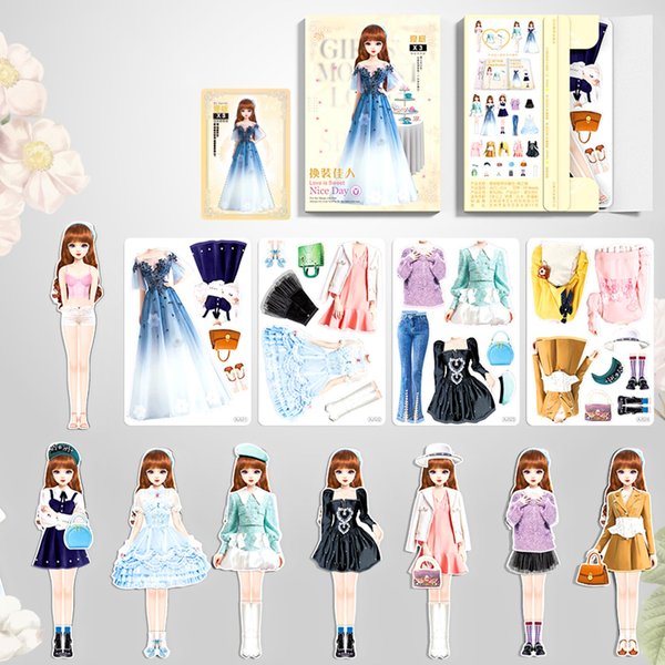Daniel Axel Magnetic Princess Dress Up Paper Doll Pretend Play Toys Magnet People Clothes Puzzles Game for 3+ Year Old Girls Toddler,Preschool Learning Created Imagine Set Birthday Gift (F Set)