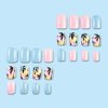 24 Pcs Short Square Press on Nails Colorful RIICFDD Fake Nails Summer Beach Style False Nails with Coconut Palm Designs Artificial Glossy Acrylic Nail Full Cover Glue on Nails for Women Girls