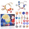 Christmas Advent Calendar Bracelets 2024 for Girls, 24 Days Jewelry Christmas Countdown Calendar, Xmas Charm Bracelets, DIY Surprise Gift with 22 Beads and 2 Bracelets for Girls Kids Teens Adult Women