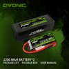 OVONIC 2S Lipo Battery 35C (Burst 70C) 2200mAh 7.4V Lipo Battery with Dean-Style T Connector for RC Airplane Helicopter Quadcopter FPV Racing Drone(2 Packs)