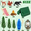 Yinder 16 Pcs Camping Cake Toppers Camping Cake Decorations Set Camping Party Decorations Camping Birthday Party Supplies Fireside Camp Decor Include Tent Campfire for Camper Forest Theme Party
