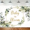 Omifly Baby in Bloom 7Wx5H Backdrop for Photography Eucalyptus Green Leaves Botanical Gold Glitter Star Baby Shower Background Party Decorations Cake Table Banner Decor Photo Booth Studio Props