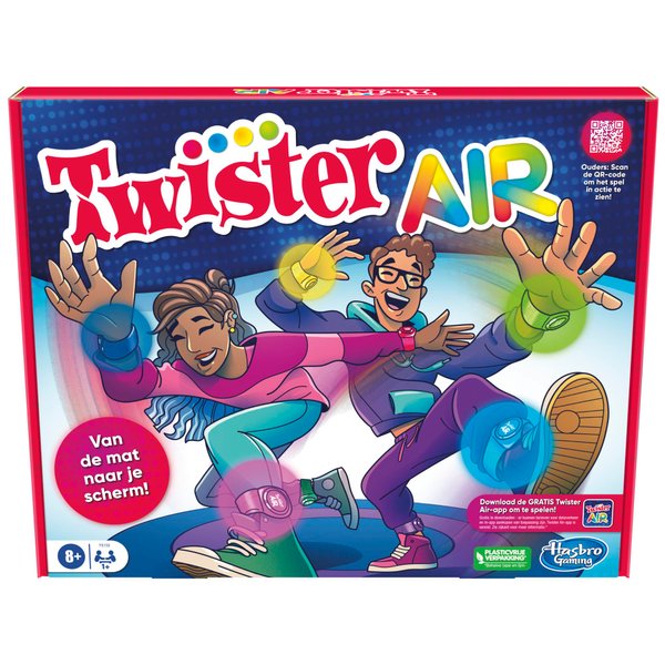 Hasbro Gaming Twister Air Game, AR Twister Game with app, Connects to Smart Devices, Active Party Games, Age 8+