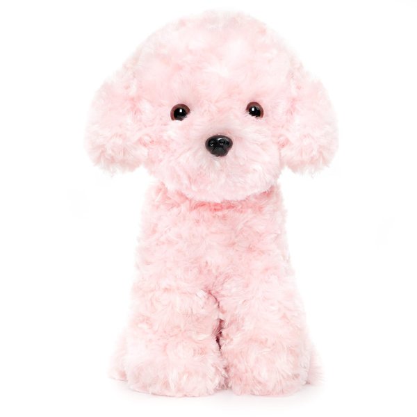 WEIGEDU Pink Puppy Dog Stuffed Animals Plush Toys, Pink Poodle Bichon Frise Maltese Stuffed Dog Plush, 12.6 inches