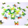 36PCS Butterfly Wall Decals - 3D Butterflies Wall Stickers Removable Mural Decor Wall Stickers Decals Wall Decor Home Decor Kids Room Bedroom Decor Living Room Decor-Green