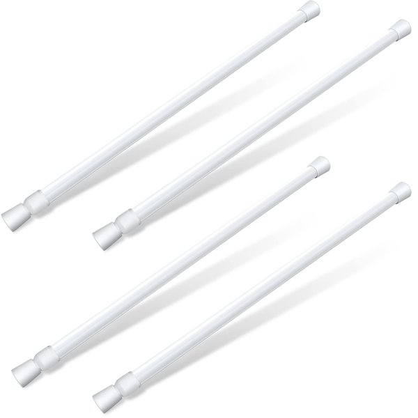 Window Security Bar Adjustable Sliding Glass Door Lock White Security Stick for Door with Rubber Tips, 1.18 Inch in Diameter, 23.62-39.37 Inch in Length (4 Pieces)