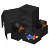 Ultimate Guard Flip 'n' Tray 160+, Deck Case for 160 Double-Sleeved TCG Cards + Dice Tray, Black, Independent Magnetic Closure & Microfiber Lining