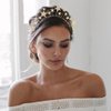CAKURE Stars Halo Crown Gold Crystal Headband Goddess Bridal Tiara and Crowns Rhinestones Tiara Headpiece Party Wedding Hair Accessories for Women and Girls