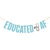 Sky Blue Glitter Educated AF Banner Nurse RN Doctor Grad Party Banner Congrats Gollege Medical Graduation Party Decorations Supplies
