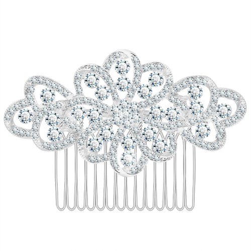 Women's Flower Crystal Bride Wedding Hair Comb Hair Accessories Art Deco Floral Bridal Side Combs Headpiece for Women, Brides Hair Accessories