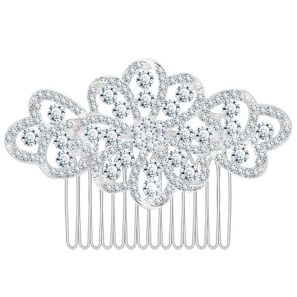 Women's Flower Crystal Bride Wedding Hair Comb Hair Accessories Art Deco Floral Bridal Side Combs Headpiece for Women, Brides Hair Accessories