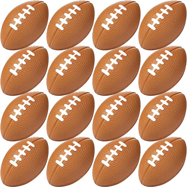 Oleitodh 36 Pcs Mini Football Sports Stress Ball Bulk 4 inch Mini Foam Sports Ball Kids Adults Football Sports Party Favor Ball Small Relaxable Balls for School Carnival Reward Party Bag Gift Fillers