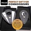 Xikar Xi2 Cigar Cutter - Precision Double Guillotine Cigar Snipper with 440 Stainless Steel Blades, Noir Finish | Rockwell C Rated 54 to 60 Ring Gauge Cigar Clipper - Ergonomic Teardrop Design