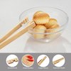2PCS Reusable Toaster Tongs, OHOLA 8 inch Bamboo Cooking Tong, Multipurpose Wooden Tongs for Toaster, Fruits, Bread, Pickles, Cheese, Bacon, and Muffins (Stylish Pattern)