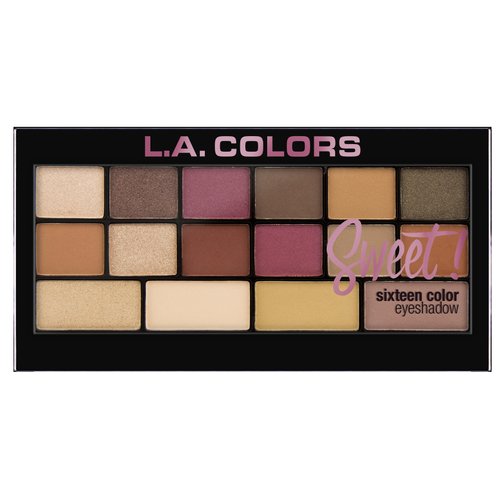 L.A. Colors Sweet! 16 Color Eyeshadow Palette, Brave, 1 Count (C30467)