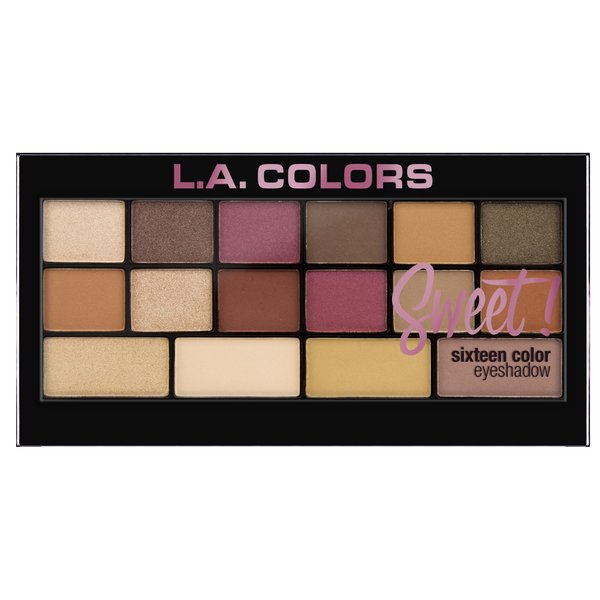 L.A. Colors Sweet! 16 Color Eyeshadow Palette, Brave, 1 Count (C30467)