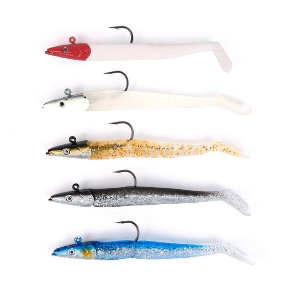Lead Head Jigs Soft Fishing Lures with Hook Luminous Paddle Tail Sinking Swimbaits Fishing Baits for Saltwater and Freshwater