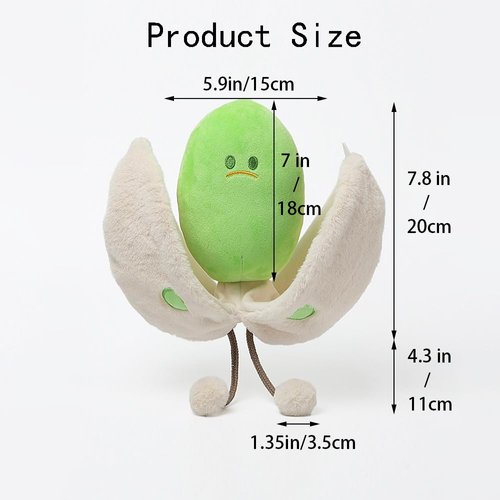 Creative hand 3D Pistachio Plush Pillow, Quirky Doll ModelingCute Cushion, Funny Food Plushie, Home Decorations（Crying face）