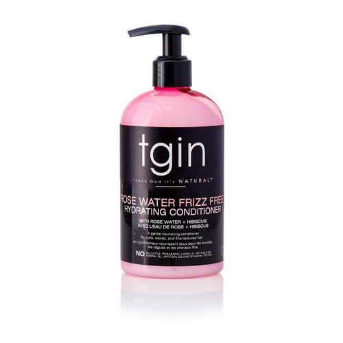 tgin Rose Water Frizz-Free Hydrating Conditioner for Curls - Waves - Great for low porosity hair - Fine hair 13oz