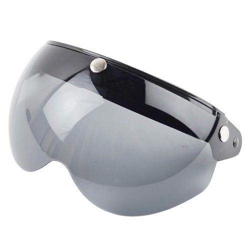 VCOROS Universal Motorcycle Retro Pilot-Style Standard 3 Snap-Button Visor Flip Up Down Open Face Helmet Half Face Shield(Black)