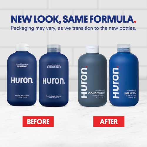 Huron Men’s Shampoo & Conditioner Set - Clean & Invigorating Scent - Hydrating, & Nourishing Shampoo & Conditioner for Men - Vegan Ingredients & Cruelty Free