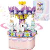 Music Box Building Toys, Rotating Carousel DIY Building Block for Girls and Boys 6 -12 Years Old, 874 pcs, STEM Construction Toy Christmas and Valentine Gifts for Adults and Aged 8 9 10 11 12 Kids