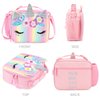 mibasies Unicorn Lunch Bag Kids Insulated Lunch Box for Girls with Water Bottle Holder and Shoulder Strap (Pink Blue Rainbow)
