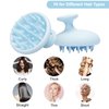 SHINLEA Silicone Scalp Massager Shampoo Brush, Head Scrubber with Soft Bristles for Hair Growth, Scalp Exfoliator for Dandruff Removal, Wet Dry Hair Brush for Scalp Care, Blue