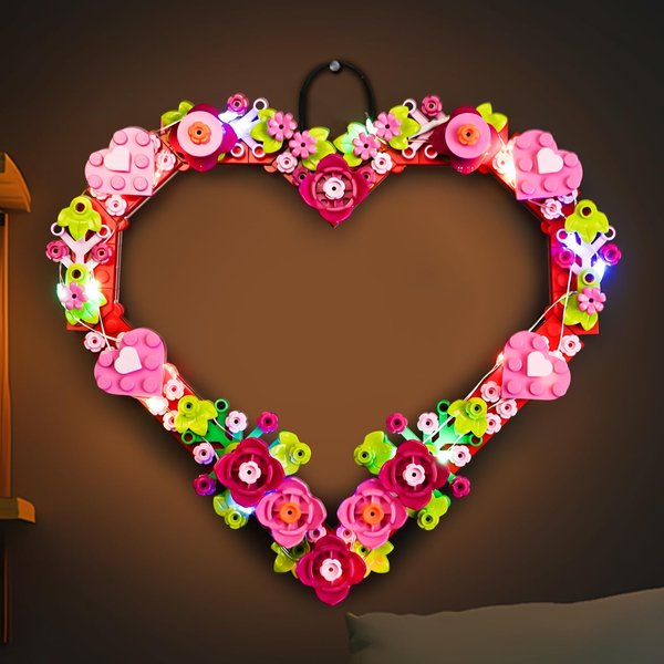 BRICKSHINING LED Lighting Compatible with Lego Heart Ornament 40638, Light Kit Compatible with Lego 40638, Giving Light to Model, NOT Included The Model Set（Standard Version）