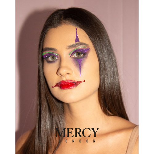Clown Face Jewels by Mercy London Circus Costume Accessories Face Gems Jewels All in One Headpiece Stick On