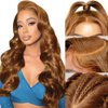 Light Brown Wigs Human Hair 22 Inch Body Wave 13x4 HD Lace Front Wigs Pre Plucked with Baby Hair Chocolate Brown Body Wave Human Hair Lace Front Wigs Ginger Brown Human Hair Wig for Women 150% Density