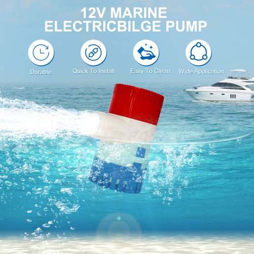AURELIO TECH 1100Gph 12V Submersible Marine Electric Bilge Water Pump for Boat Caravan RV