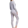 Grenasasilk Womens Silk Long Underwear Mulberry Silk Long Johns Silk Thermal Underwear Sets Cold Weather Base Layer (L, Silver grey)
