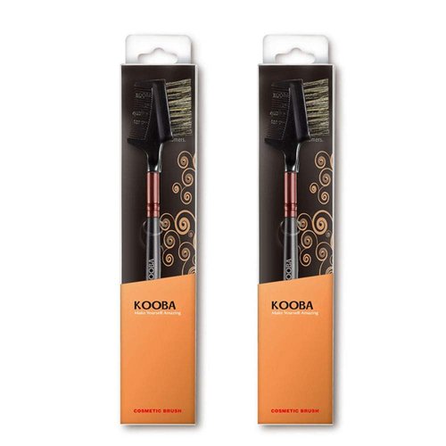 KOOBA Makeup Eyebrow Brush & Eyelash Comb 2 Pcs, Portable Eye Powder Foundation Brush, Beauty Cosmetic Tool for Professional and Travel, Pack of 2