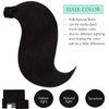 Hair Extensions Clip in Ponytail Human Hair Extensions Natural Black 16 Inch 80g Wrap Around Ponytail Hair Extensions with Magic Paste Pony Tail Hair Extensions Hairpieces for Girls