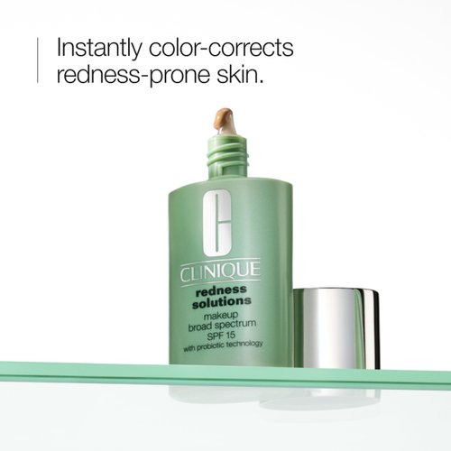 Clinique Redness Solutions Liquid Foundation Makeup Broad Spectrum SPF 15 With Probiotic Technology | Covers Redness + Appropriate For Skin With Rosacea, Calming Ivory