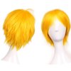 S-noilite Women Mens Male Short Yellow Costume Wig Unisex Anime Cosplay Cartoon Comic Party Straight Synthetic Hair Full Wigs Halloween Fancy Shaggy Style