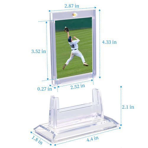 8PCS Magnetic Card Holders for Trading Cards, Card Protector Holders with Acrylic Stands Bases, Baseball Card Holders Fit for MTG, Game Cards, Sports Cards, Football Cards, Baseball Cards (8PCS)