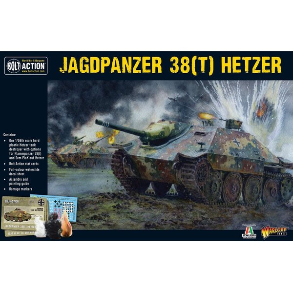 Bolt Action Jagdpanzer 38(t) Hetzer Tank 1:56 WWII Military Wargaming Plastic Model Kit