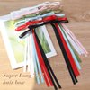 6pcs Hair Bow Clips for Women, Long Tail Tassel Bowknot Hair Ribbons Barrettes for Girls, Solid Silky Satin Ponytail Holder Hair Accessories