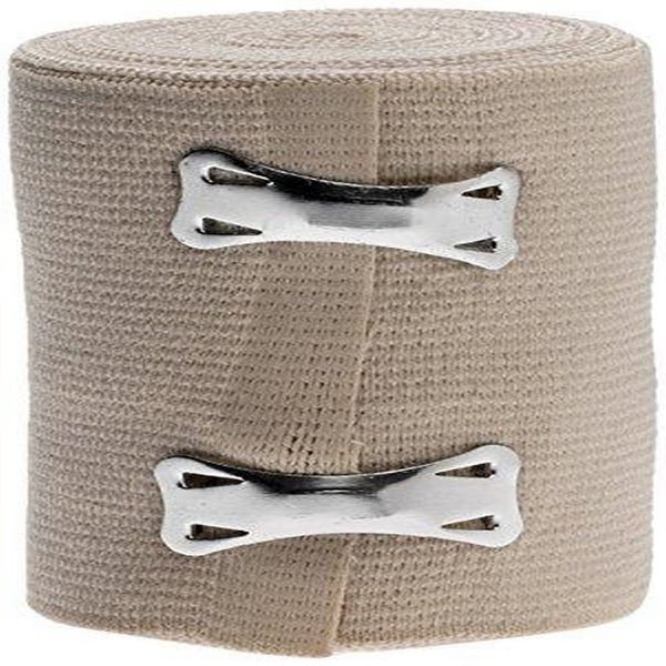 Medline Sure-Wrap Elastic Bandage with Clips, Latex Free, Non Sterile, 3" x 5 yard, Beige (Pack of 20)