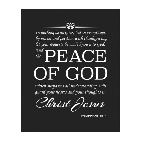 Philippians 4:6-7 - "God Will Guard Hearts and Thoughts" Inspirational Wall Art for Living Room, Decorations for Home, Religious Wall Decor, Wall Art Scripture, Home Decorations, Unframed - 8x10