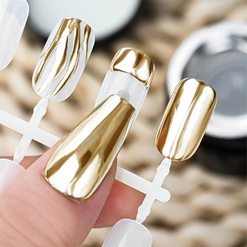 NAILKISS Gold Metallic Painting Gel Mirror Painted Gel Polish 3D Metal Painting Gel Drawing Mirror Chrome Gel Polish Glossy Soak Off DIY Nail Art Manicure
