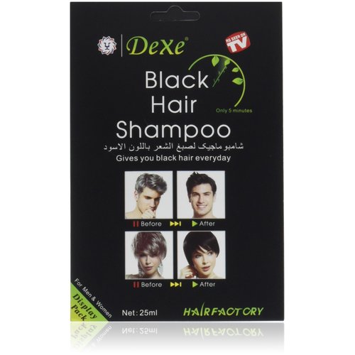 Instant Hair Dye - Black Hair Shampoo - (3) Black Colour - Simple to Use - Last 30 days - Natural Ingredients