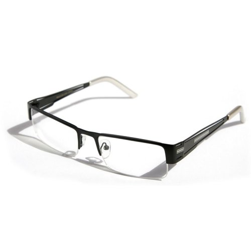 Men Rectangular Half Rimless Metal Reader Reading Glasses Sophisticate look (1 Silver 1 Black, 1.25)