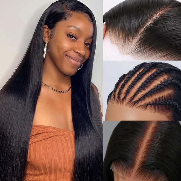 TENACOO 9x6 Wear and Go Glueless Wig Pre Cut Pre Plucked Bleached Knots Human Hair Wig Glueless Wigs for Black Women Human Hair Glueless 200% Density Ready to Go Straight Lace Front Wigs 26 inch