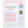 StarzeniYi Square Press on Nails,Press on Nails Medium, Reusable Artificial Fake Nails, Full Cover False Nails for Women(Gradient Pink）