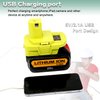 DM18RL Battery Adapter for Dewalt to Ryobi Battery Adapter, Convert Dewalt 20V Llithium Battery to Ryobi 18V P107 P108 Battery with 5V 2.1A MAX USB Charge