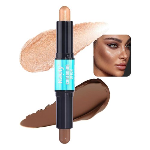 Kaely 2in1 Cream Bronzer Highlighter Stick,Face Shaping Contouring Sticks,Cheek Contour Highlight Palette Kit,maquillaje contorno en crema Bronzing Foundation Stick,Face Brightens & Shades Makeup,07